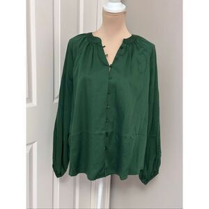 Beautiful Emerald green satin blouse